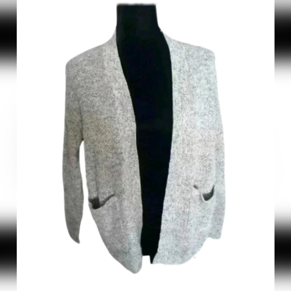 Madewell Womens Grey and Black Midland Open Front Closet Staple Cardigan XS - Picture 4 of 11